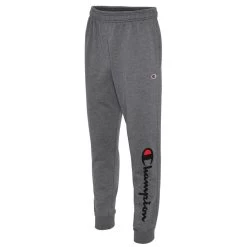Champion Men's Powerblend Script Logo Graphic Jogger -Stylish Men's Store 103926 GF22H 586296 GraniteHtr 0OC front