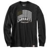 Carhartt Men's Relaxed Fit Midweight Flag Graphic Long-Sleeve T-Shirt 1 Carhartt Men's Relaxed Fit Midweight Flag Graphic Long-Sleeve T-Shirt -Stylish Men's Store 105960 BLK MF23 e