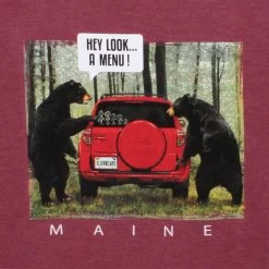 The Duck Company Men's Bear Menu Short-Sleeve T-Shirt -Stylish Men's Store 13570 TheDuckCoMensBearMenuShortSleeveTShirt HBGBurgundyHeather 1a