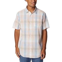 Columbia Men's Under Exposure Yarn-Dye Short-Sleeve Shirt -Stylish Men's Store 1715221 568 f5B15D