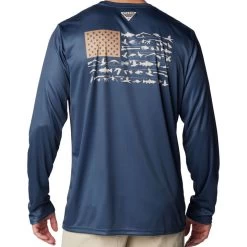 Columbia Men's PHG Terminal Shot Game Flag Long-Sleeve Shirt -Stylish Men's Store 1956111 494 b om