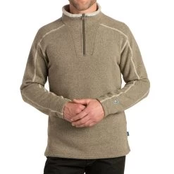 Kuhl Men's Europa 1/4 Zip Fleece Sweater -Stylish Men's Store 3017 ms europa quarter zip oatmeal front