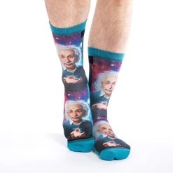 Good Luck Sock Men's Albert Einstein Crew Sock -Stylish Men's Store 4122 Good Luck Sock Albert Einstein Socks 3