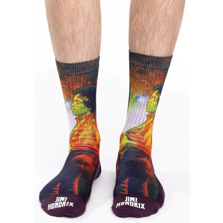 Good Luck Sock Men's Jimi Hendrix Rocking Space Crew Sock 3 Good Luck Sock Men's Jimi Hendrix Rocking Space Crew Sock