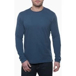 Kuhl Men's Bravado Crew Neck Long-Sleeve Shirt -Stylish Men's Store 7224 ms bravado ls pirate blue front