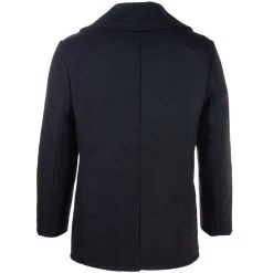 Schott NYC Men's Melton Wool Pea Coat -Stylish Men's Store 740 NAV BCK1