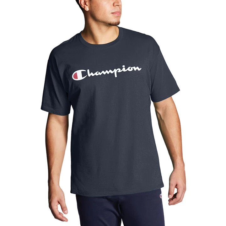 Champion Men's Classic Script Logo Jersey Short-Sleeve Shirt 5 Champion Men's Classic Script Logo Jersey Short-Sleeve Shirt - Image 3
