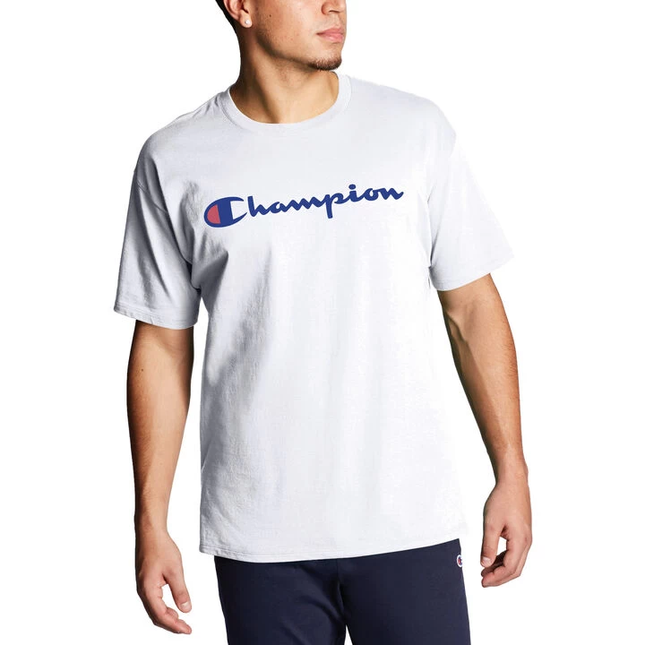 Champion Men's Classic Script Logo Jersey Short-Sleeve Shirt 6 Champion Men's Classic Script Logo Jersey Short-Sleeve Shirt - Image 4