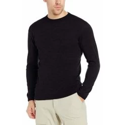 Minus 33 Men's Chocorua Midweight Merino Wool Crew-Neck Base Layer Top -Stylish Men's Store AMF705BK zoom 720x