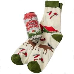 Hatley Little Blue House Men's Hoppy Camper Beer Can Crew Sock