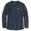 Carhartt Men's Base Force Heavyweight Poly-Wool Crew Neck Base Layer Top -Stylish Men's Store Base Force Heavyweight Poly Wool Crew Neck Base Layer Top MBL 119 NAVY HEATHER