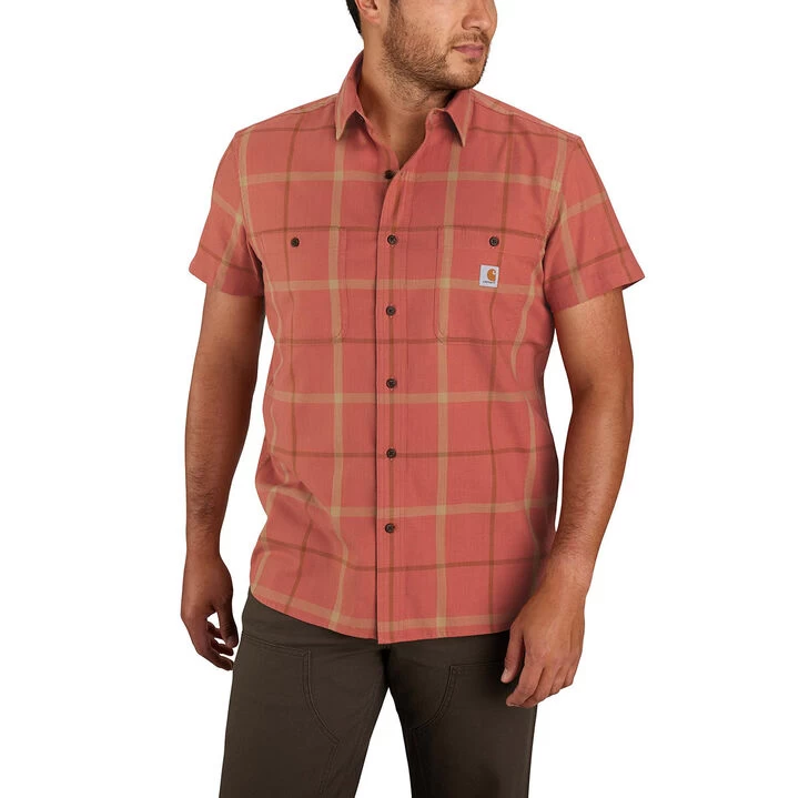 Carhartt Men's Rugged Flex Relaxed Fit Lightweight Plaid Short-Sleeve Shirt 3 Carhartt Men's Rugged Flex Relaxed Fit Lightweight Plaid Short-Sleeve Shirt