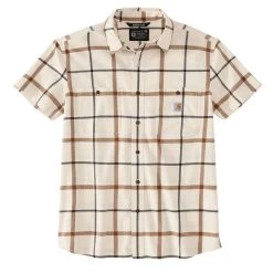 Carhartt Men's Rugged Flex Relaxed Fit Lightweight Plaid Short-Sleeve Shirt 11 Carhartt Men's Rugged Flex Relaxed Fit Lightweight Plaid Short-Sleeve Shirt -Stylish Men's Store Carhartt 105701 TrueCopper front