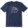 Life Is Good Men's Jake And Rocket Dock Fish Crusher Short-Sleeve T-Shirt -Stylish Men's Store DARKEST BLUE