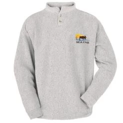 ESY Men's Sunset Moose Two Button Henley Sweatshirt