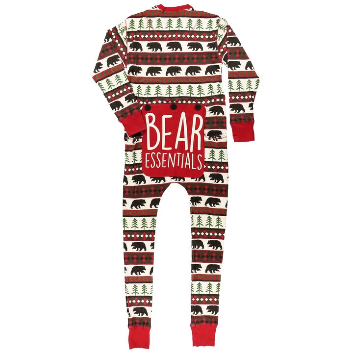 Lazy One Men's Bear Essentials Onesie Flap Jack Pajamas 3 Lazy One Men's Bear Essentials Onesie Flap Jack Pajamas