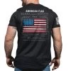 Nine Line Apparel Men's American Flag Schematic Short-Sleeve Shirt -Stylish Men's Store FLAGSCHTUSA Black