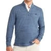 Johnnie-O Men's Altman Indigo Striped Quarter-Zip Long-Sleeve Pullover Top