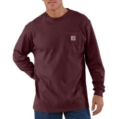 Carhartt Men's Big & Tall Loose Fit Heavyweight Long-Sleeve Pocket T-Shirt -Stylish Men's Store K126PRT 2