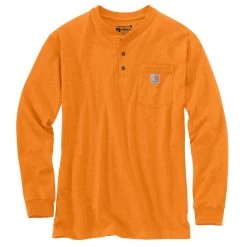 Carhartt Men's Loose Fit Heavyweight Long-Sleeve Pocket Henley T-Shirt -Stylish Men's Store K128 Q66 MF23 e