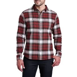 Kuhl Men's Law Flannel Long-Sleeve Shirt -Stylish Men's Store Kuhl 7373 Oxblood1