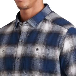 Kuhl Men's Law Flannel Long-Sleeve Shirt -Stylish Men's Store Kuhl 7373 StellarBlue4
