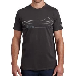 Kuhl Men's Mountain Lines Short-Sleeve T-Shirt -Stylish Men's Store Kuhl 7397 CACarbon 1modelfront