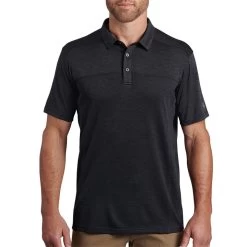 Kuhl Men's Engineered Polo Short-Sleeve Shirt -Stylish Men's Store Kuhl 7424 BLBlack 1modelfront
