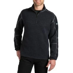 Kuhl Men's Thor 1/4 Zip Fleece Jacket -Stylish Men's Store Kuhl Quarter Zip Pirate Blue Front