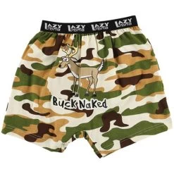 Lazy One Men's Buck Naked Camo Comical Boxer Short