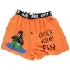Lazy One Men's Check Your Fly Bear Comical Boxer Short -Stylish Men's Store LO B311 Orange 1