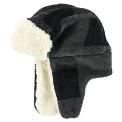 Lazy One Men's Grey Plaid Bomber Cap