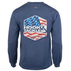 Hook & Tackle Men's Star Spangled Performance Fishing Long-Sleeve Shirt