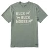 Life Is Good Men's Buck Buck Moose Crusher Short-Sleeve T-Shirt -Stylish Men's Store Mens Buck Buck Moose CrusherLITE Tee 81972 1 lg
