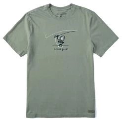 Life Is Good Men's Jake Cast Fish Crusher Short-Sleeve Shirt