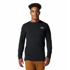 Mountain Hardwear Men's MHW Back Logo Long-Sleeve Shirt -Stylish Men's Store Mens MHW Back Logo LS Shirt Black