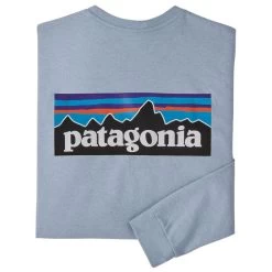 Patagonia Men's P-6 Logo Responsibili-Tee Long-Sleeve T-Shirt -Stylish Men's Store Patagonia 38518 STMESteamBlue1