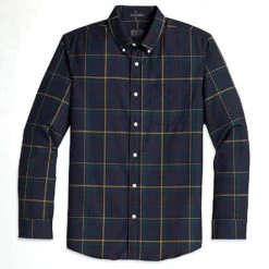 Pendleton Men's Airloom Merino Sir Pendleton Long-Sleeve Shirt 8 Pendleton Men's Airloom Merino Sir Pendleton Long-Sleeve Shirt -Stylish Men's Store Pendleton Airloom Merino Gold Navy Window Pane