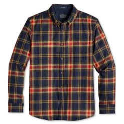 Pendleton Men's Fireside Wool Long-Sleeve Shirt -Stylish Men's Store Pendleton Fireside Shirt Navy Gold Red
