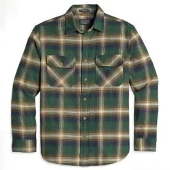 Pendleton Men's Plaid Burnside Double-Brushed Flannel Long-Sleeve Shirt -Stylish Men's Store Pendleton Plaid Burnside Flannel Green Navy Olive