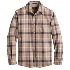 Pendleton Men's Lodge Wool Long-Sleeve Shirt -Stylish Men's Store Pendleton Plaid Lodge Shirt Tan Mix Multi