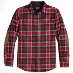 Pendleton Men's Plaid Trail Wool Long-Sleeve Shirt 8 Pendleton Men's Plaid Trail Wool Long-Sleeve Shirt -Stylish Men's Store Pendleton Plaid Trail Shirt Red Black Grey