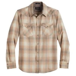 Pendleton Men's Plaid Snap-Front Western Canyon Long-Sleeve Shirt 9 Pendleton Men's Plaid Snap-Front Western Canyon Long-Sleeve Shirt -Stylish Men's Store Pendleton Western Canyon Plaid Blue Tan Mix Ombre