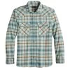 Pendleton Men's Wyatt Snap-Front Cotton Long-Sleeve Shirt -Stylish Men's Store Pendleton Wyatt Snap Front Shirt Moss Green Grey Plaid