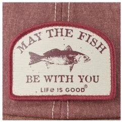 Life Is Good Men's May The Fish Be With You Old Favorite Mesh Back Cap -Stylish Men's Store QBFRCV Mahoganybrown 1