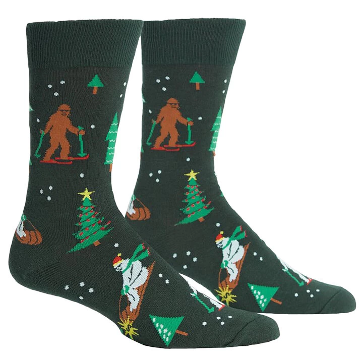 Sock It To Me Men's Ready, Yeti, Go! Holiday Crew Sock 3 Sock It To Me Men's Ready, Yeti, Go! Holiday Crew Sock