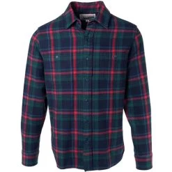 Schott NYC Men's Plaid Cotton Flannel Long-Sleeve Shirt -Stylish Men's Store SH2135 Navy