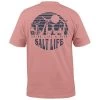 Salt Life Men's Drink Like A Fish Short-Sleeve T-Shirt -Stylish Men's Store SL Drink Like A Fish Tee Pink Clay