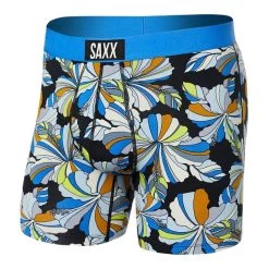 SAXX Men's Ultra Fly Boxer Brief -Stylish Men's Store Saxx Ultra Flower Pop Blue