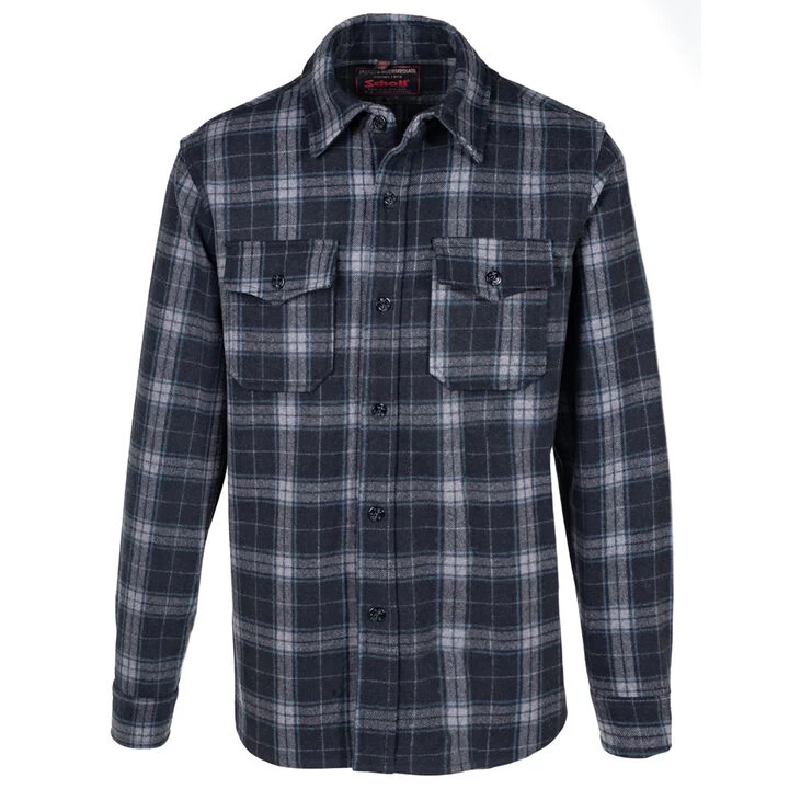 Schott NYC Men's Plaid Wool Blend CPO Long-Sleeve Shirt 5 Schott NYC Men's Plaid Wool Blend CPO Long-Sleeve Shirt - Image 3
